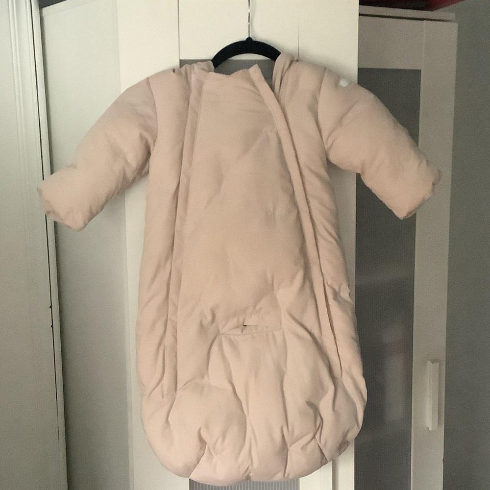 Kids Pink Puffer One Piece Stroller Insert  - Cozy Soft Baby Bunting